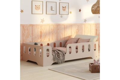 Einzelbett für Kinder mit Rausfallschutz und Lattenrost TILA 2 Montessori Holz