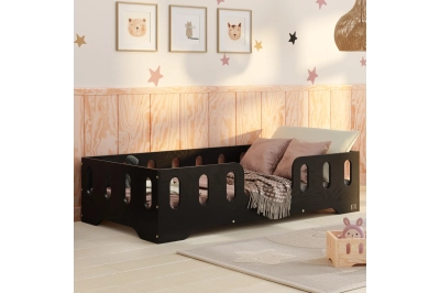 Einzelbett für Kinder mit Rausfallschutz und Lattenrost TILA 2 Montessori Holz