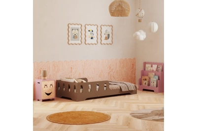 Einzelbett für Kinder mit Rausfallschutz und Lattenrost TILA 6 Montessori Holz