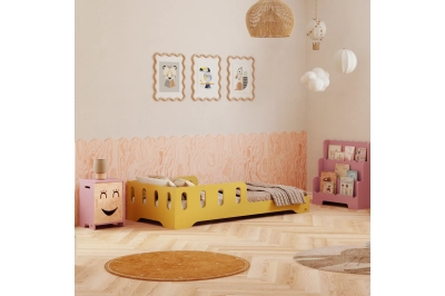Einzelbett für Kinder mit Rausfallschutz und Lattenrost TILA 6 Montessori Holz