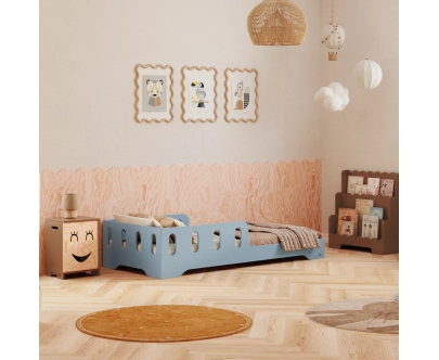 Einzelbett für Kinder mit Rausfallschutz und Lattenrost TILA 6 Montessori Holz