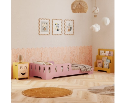 Einzelbett für Kinder mit Rausfallschutz und Lattenrost TILA 6 Montessori Holz