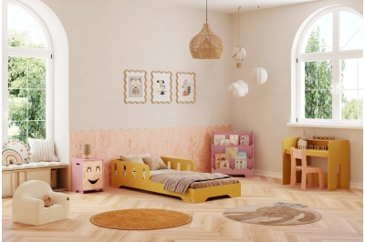 Einzelbett für Kinder mit Rausfallschutz und Lattenrost TILA 6 Montessori Holz