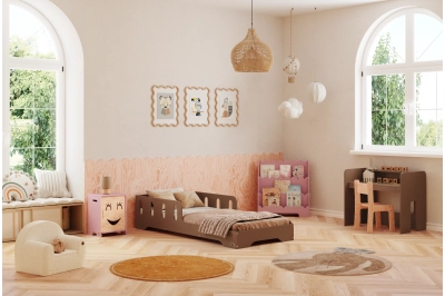 Einzelbett für Kinder mit Rausfallschutz und Lattenrost TILA 6 Montessori Holz