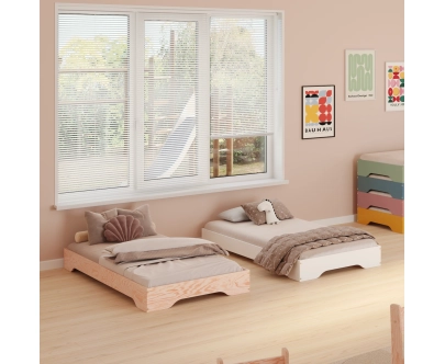 Bodenbett für Kinder mit Lattenrost TILA 7 Montessori Holz