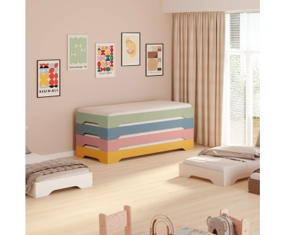 Bodenbett für Kinder mit Lattenrost TILA 7 Montessori Holz