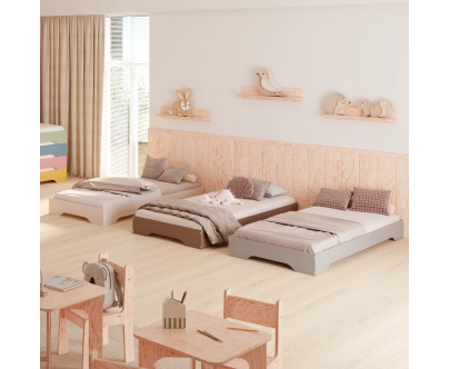 Bodenbett für Kinder mit Lattenrost TILA 7 Montessori Holz