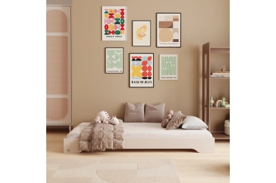 Bodenbett für Kinder mit Lattenrost TILA 7 Montessori Holz