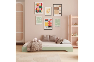 Bodenbett für Kinder mit Lattenrost TILA 7 Montessori Holz