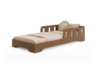 Einzelbett für Kinder mit Rausfallschutz und Lattenrost TILA 6 Montessori Holz