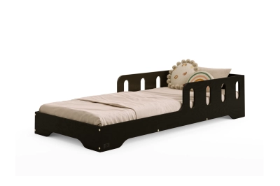Einzelbett für Kinder mit Rausfallschutz und Lattenrost TILA 6 Montessori Holz