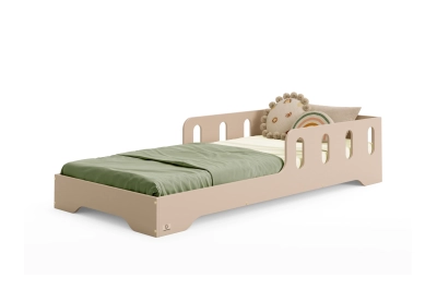 Einzelbett für Kinder mit Rausfallschutz und Lattenrost TILA 6 Montessori Holz