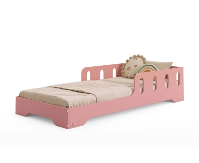Einzelbett für Kinder mit Rausfallschutz und Lattenrost TILA 6 Montessori Holz