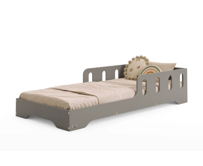 Einzelbett für Kinder mit Rausfallschutz und Lattenrost TILA 6 Montessori Holz