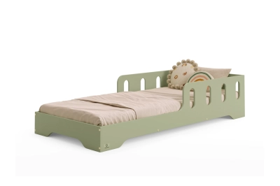 Einzelbett für Kinder mit Rausfallschutz und Lattenrost TILA 6 Montessori Holz