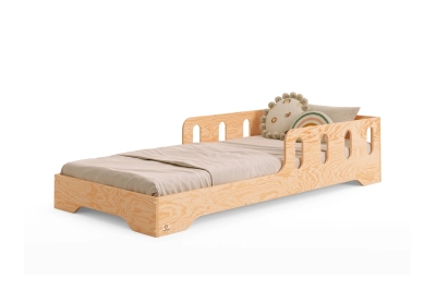 Einzelbett für Kinder mit Rausfallschutz und Lattenrost TILA 6 Montessori Holz