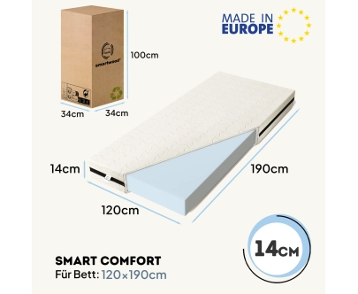 Schaumstoffmatratze für Kinder 14 cm mittlerer Härtegrad (H2) - Größe XL