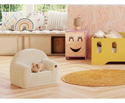 Kindersessel aus Schaumstoff BUBU Montessori Ecru