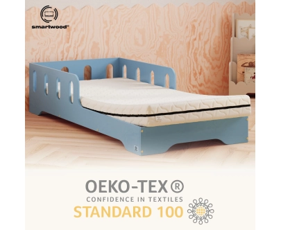 Set Schaumstoffmatratze 12 cm mit Bettlaken für Kinder mittlerer Härtegrad (H2)