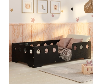 Einzelbett für Kinder mit Rausfallschutz und Lattenrost TILA 4 Montessori Holz