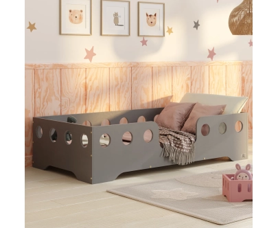 Einzelbett für Kinder mit Rausfallschutz und Lattenrost TILA 4 Montessori Holz