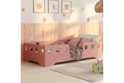 Einzelbett für Kinder mit Rausfallschutz und Lattenrost TILA 4 Montessori Holz