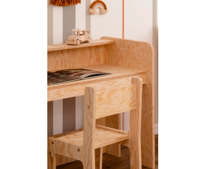 Kinderschreibtisch mit Stuhl Set MIMI BRK Montessori Holz