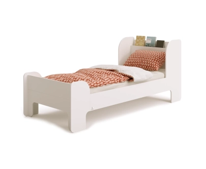 Einzelbett für Kinder und Jugendliche mit Ablage und Lattenrost FLOU Klassisch Holz