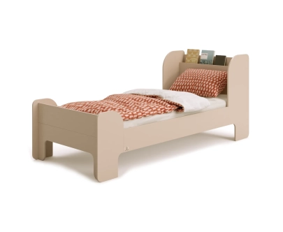 Einzelbett für Kinder und Jugendliche mit Ablage und Lattenrost FLOU Klassisch Holz