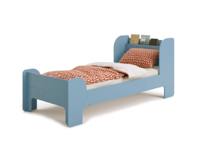 Einzelbett für Kinder und Jugendliche mit Ablage und Lattenrost FLOU Klassisch Holz