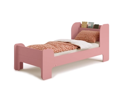Einzelbett für Kinder und Jugendliche mit Ablage und Lattenrost FLOU Klassisch Holz