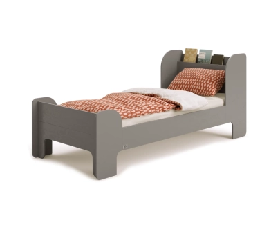 Einzelbett für Kinder und Jugendliche mit Ablage und Lattenrost FLOU Klassisch Holz