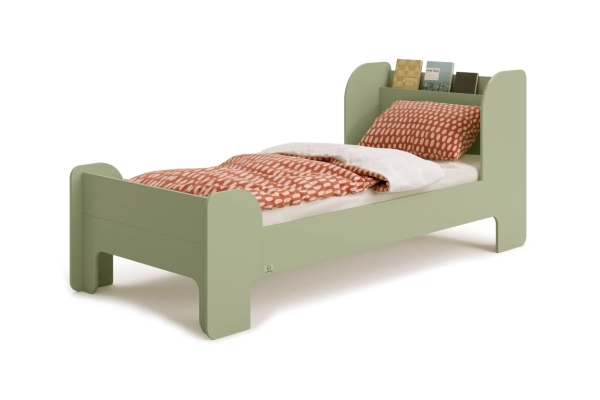 Einzelbett für Kinder und Jugendliche mit Ablage und Lattenrost FLOU Klassisch Holz