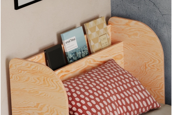 Einzelbett für Kinder und Jugendliche mit Schublade und Lattenrost FLOU D Klassisch Holz