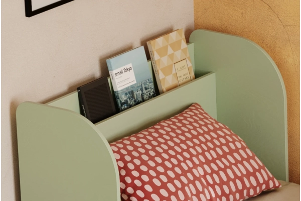 Einzelbett für Kinder und Jugendliche mit Schublade und Lattenrost FLOU D Klassisch Holz