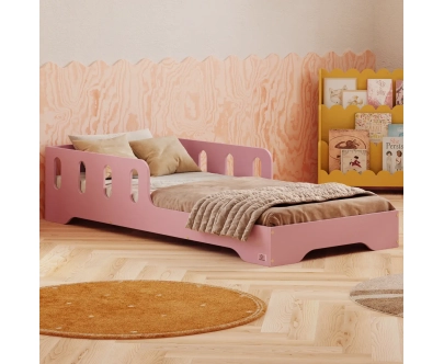 Einzelbett für Kinder mit Rausfallschutz und Lattenrost TILA 6 Montessori Holz