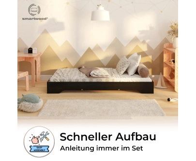 Bodenbett für Kinder mit Lattenrost TILA 7 Montessori Holz