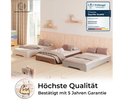 Bodenbett für Kinder mit Lattenrost TILA 7 Montessori Holz