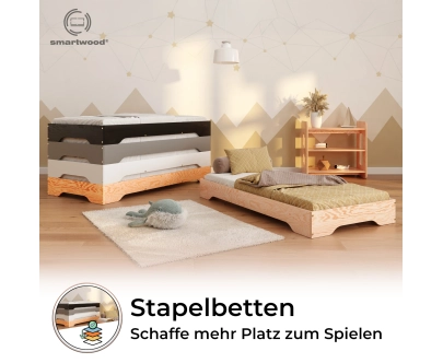 Bodenbett für Kinder mit Lattenrost TILA 7 Montessori Holz