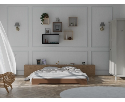 Bodenbett für Kinder mit Lattenrost TILA 7 Montessori Holz