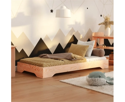 Bodenbett für Kinder mit Lattenrost TILA 7 Montessori Holz