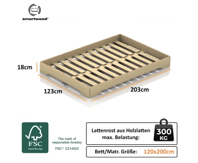 Bodenbett für Kinder mit Lattenrost TILA 7 Montessori Holz