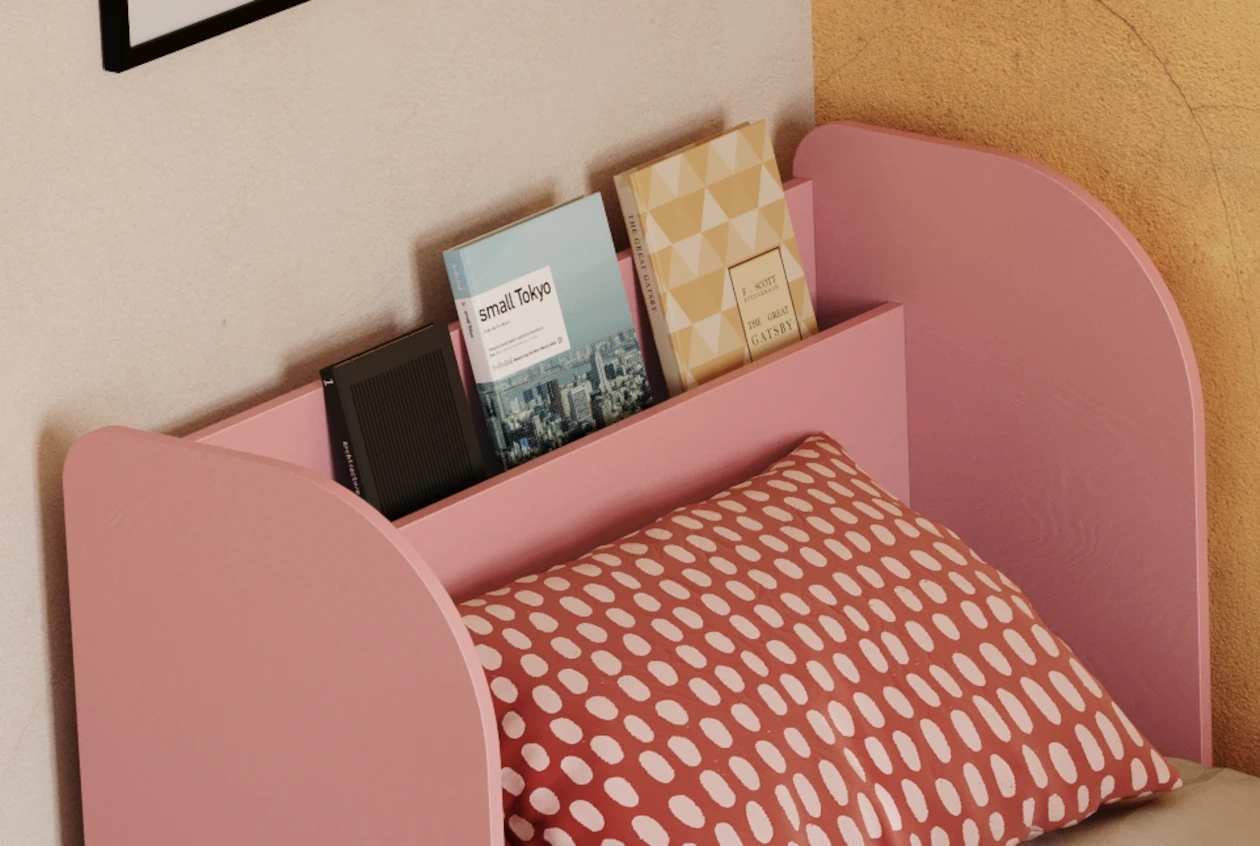 Einzelbett für Kinder und Jugendliche mit Schublade und Lattenrost FLOU D Klassisch Holz