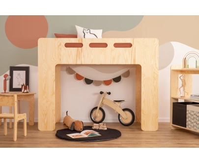 Hochbett für Kinder mit Lattenrost MIMI A Montessori Holz
