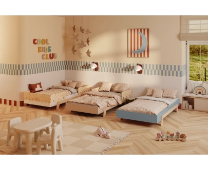 Einzelbett für Kinder mit Lattenrost PUZZLE Montessori Holz