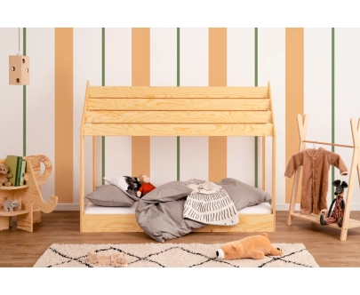 Hausbett für Kinder mit niedriger Konstruktion und Lattenrost MOON M Montessori Holz