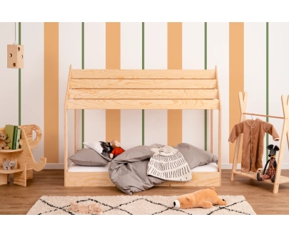Hausbett für Kinder mit niedriger Konstruktion und Lattenrost MOON M Montessori Holz