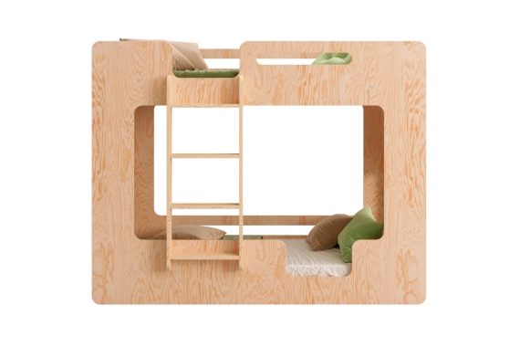 Etagenbett für Kinder mit Rausfallschutz und Lattenrost MIMI B Montessori Holz