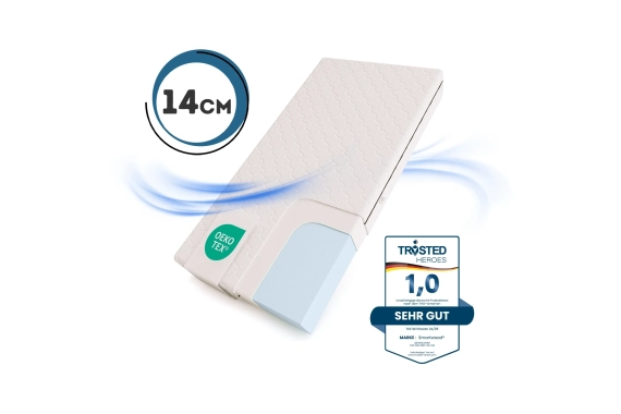 Schaumstoffmatratze für Kinder 14 cm mittlerer Härtegrad (H2) - Größe XL