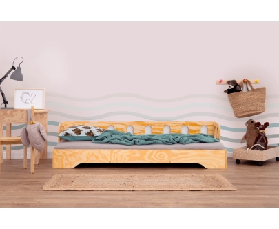 Einzelbett für Kinder mit Rausfallschutz und Lattenrost Sofa TILA 1S Montessori Holz